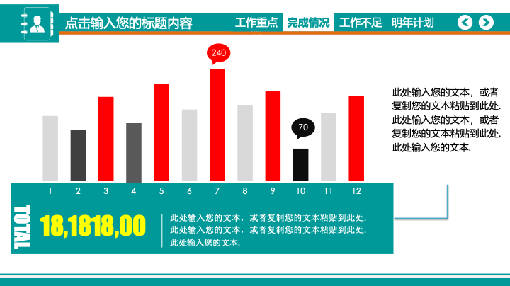 蓝绿简约商务年终总结PPT模板 - 清新工作汇报PowerPoint 蓝绿简约商务年终总结PPT模板 - 清新工作汇报PowerPoint