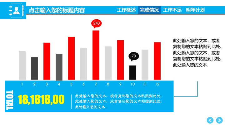 蓝白简约商务年终总结PPT模板 - 大气工作汇报PowerPoint 蓝白简约商务年终总结PPT模板 - 大气工作汇报PowerPoint