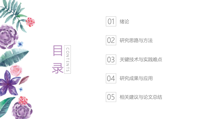 小清新水彩花卉毕业答辩PPT模板 - 艺术感论文开题报告 小清新水彩花卉毕业答辩PPT模板 - 艺术感论文开题报告