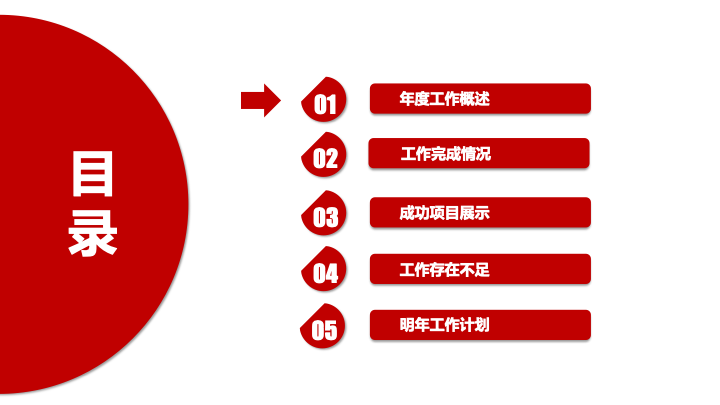 简约红白商务年终总结PPT模板 - 创意工作汇报PowerPoint 简约红白商务年终总结PPT模板 - 创意工作汇报PowerPoint
