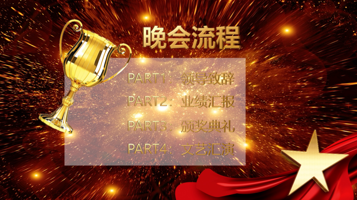 集团公司春节联欢颁奖晚会PPT模板 - 大气红色年度盛典