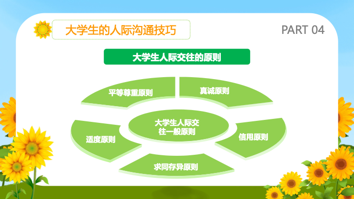 治愈系手绘插画风大学生心理健康PPT模板
