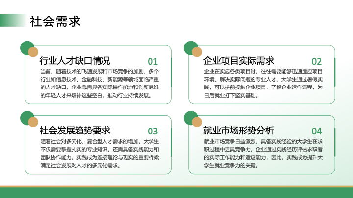 清新简约校园风大学生暑期实践报告PPT模板