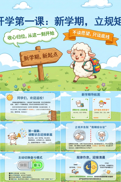开学第一课-新学期立规矩PPT模板