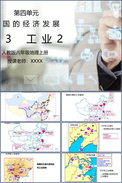 人教版八年级地理上册第四单元《中国的经济发展-工业2》PPT模板
