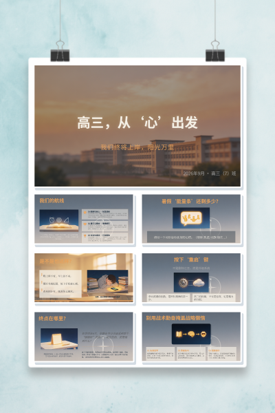高三秋季开学班会高三从‘心’出发PPT模板